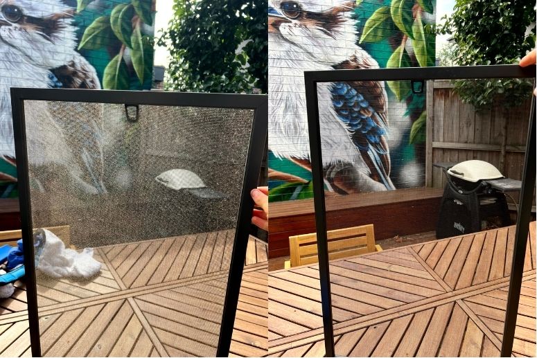 Fly screen cleaning
